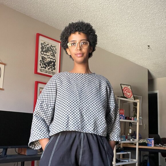 Beaton Linen Tops - Beaton Linen Utility Crop Check